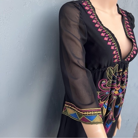 Flying Tomato Bohemian Beach Sun Dress Tribal Ethnic Style Retro Embroid… - Picture 5 of 10